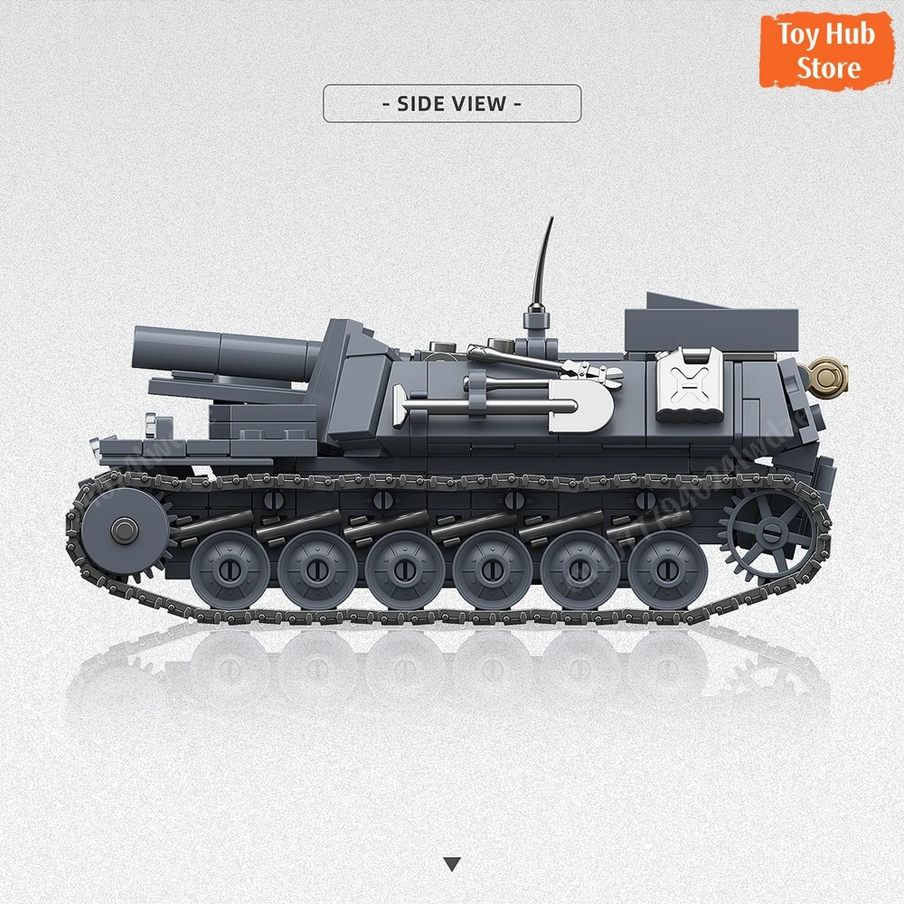 Ww2 الجيش الألماني 15 سم SIG 33 Auf Fahrgestell Panzerkampfwagen II (Sf) نموذج عسكري لعشاق البناء لعبة تعليمية #3