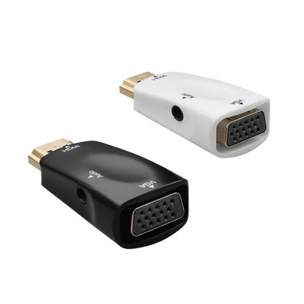 

HDMI-совместимый адаптер VGA, аудиокабель, конвертер «папа-мама», HD 1080P для ПК, ноутбука, ТВ-приставки, дисплея, проектора