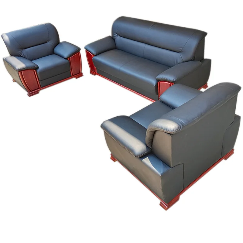 

Office sofa coffee table combination business furniture negotiation leather new Chinese style reception guests