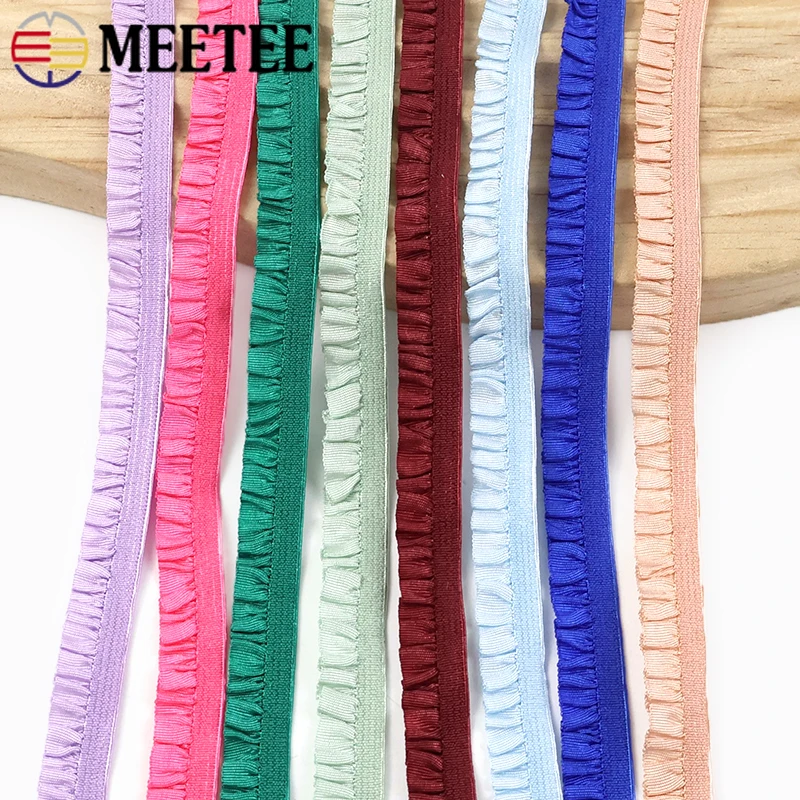 

5-30Meters 10mm Lace Elastic Bands Bra Underwear Rubber Band Bikini Stretch Ruffled Tape Elastics Hairband Sewing Accessories