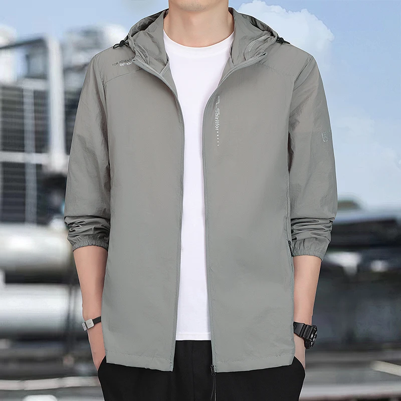 

Мужская летняя модная легкая дышащая солнцезащитная одежда с капюшоном для велоспорта на открытом воздухе, устойчивая к УФ-излучению