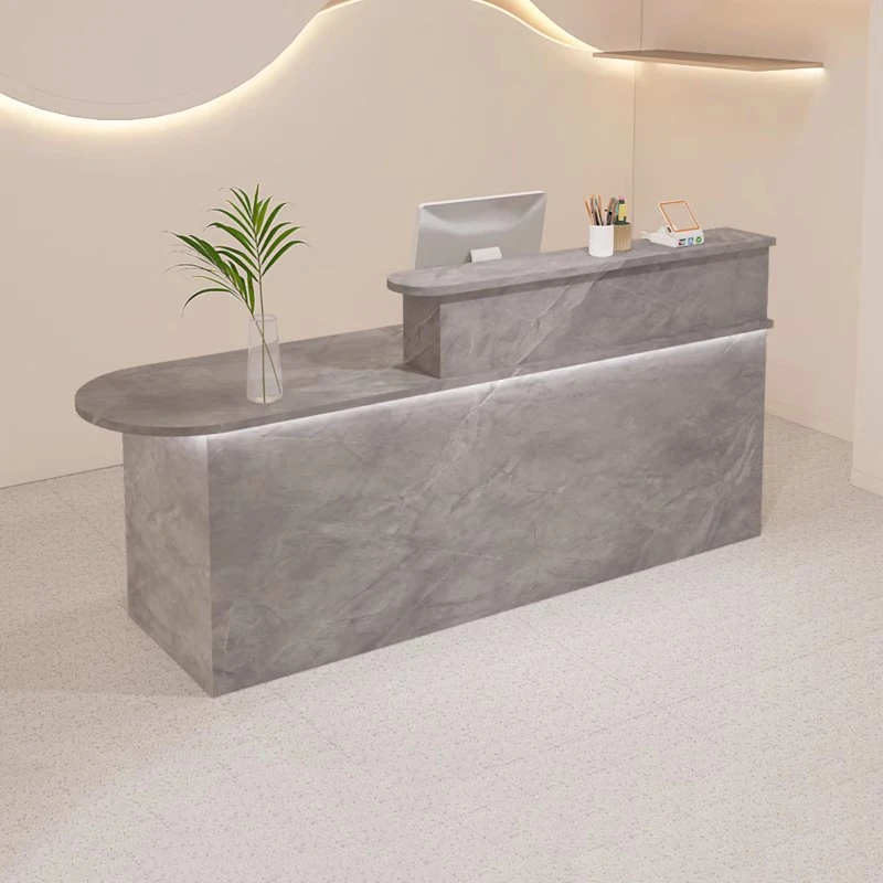 European Storage Reception Counter Unique Design Elegant Aesthetic Reception Desk Simple Trendy Theke Empfang Office Furniture