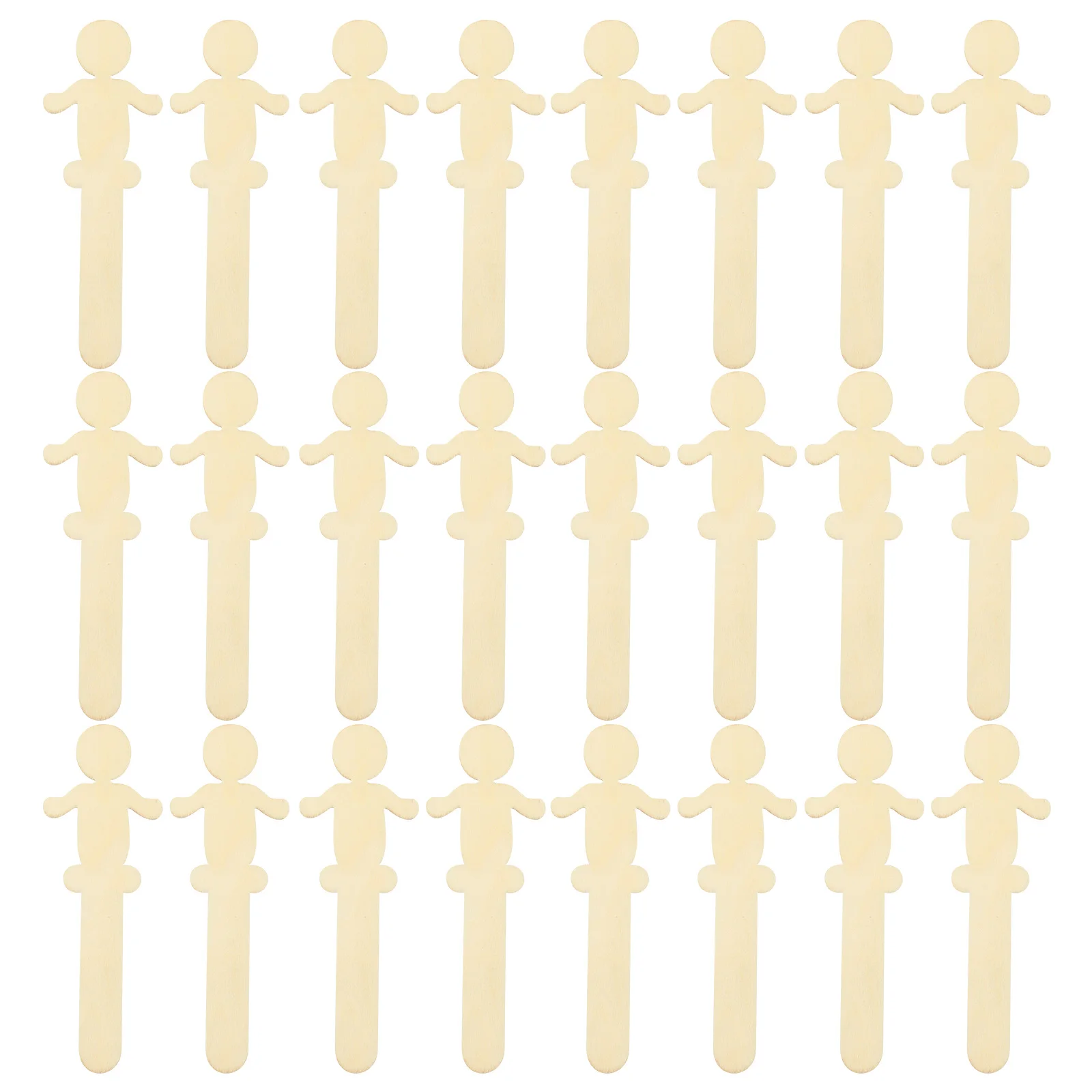 

100 Pcs Wooden Sticks Graffiti Toys Blank Chips DIY Supplies Home Decor Kids Paintable People Shape Wood Slices Student Craft