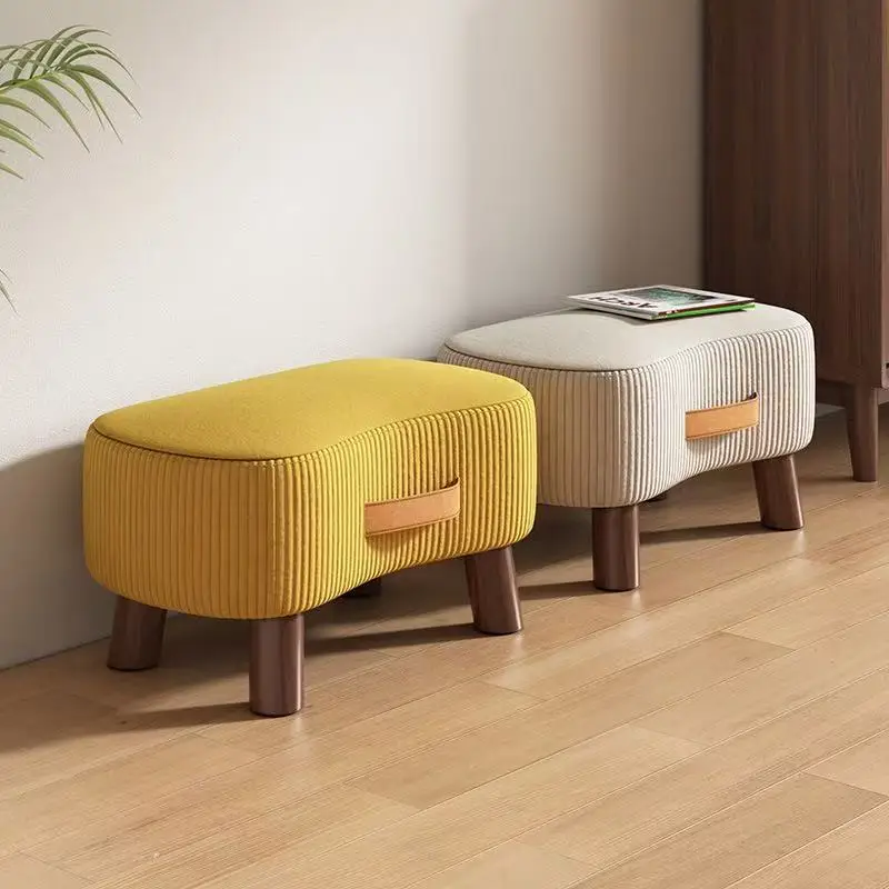

Minimalist Soft-Padded Stools: Compact Footrests, Shoe Changing Benches & Small Chairs for Living Room & Entryway