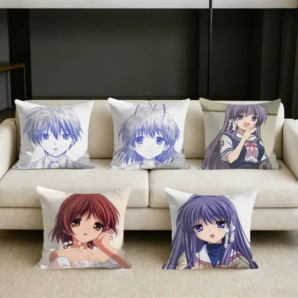 

Lovely F-Furukawa N-Nagisa C-Clannad Square Sofa Pillow Cover Solid Color Living Room Home Decor Cushion Case