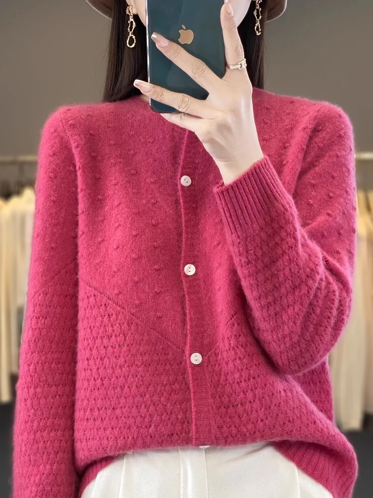 

Осень-зима, новый женский шерстяной открытый кардиган, круглый свободный утягивающий тонкий верхняя одежда, свитер Camere Long Sve