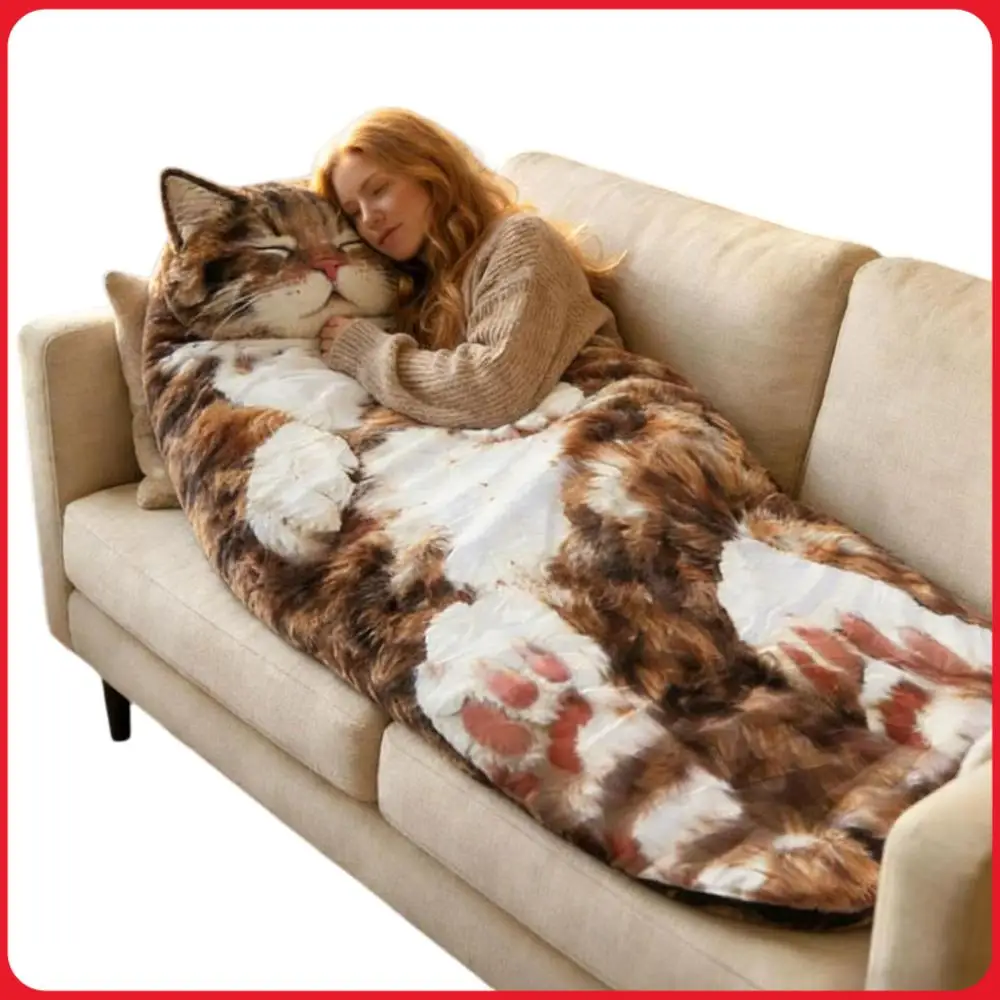 ぬいぐるみ猫型封筒型寝袋-689x315インチ-大人用ぬいぐるみ寝袋-旅行-アウトドア-キャンプ用