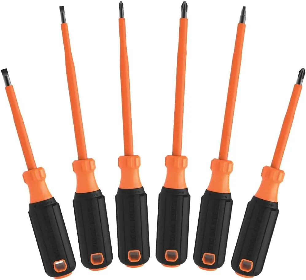 

Insulated Screwdriver Set with 1000V Protection, 6-Piece Kit for Electrical Work