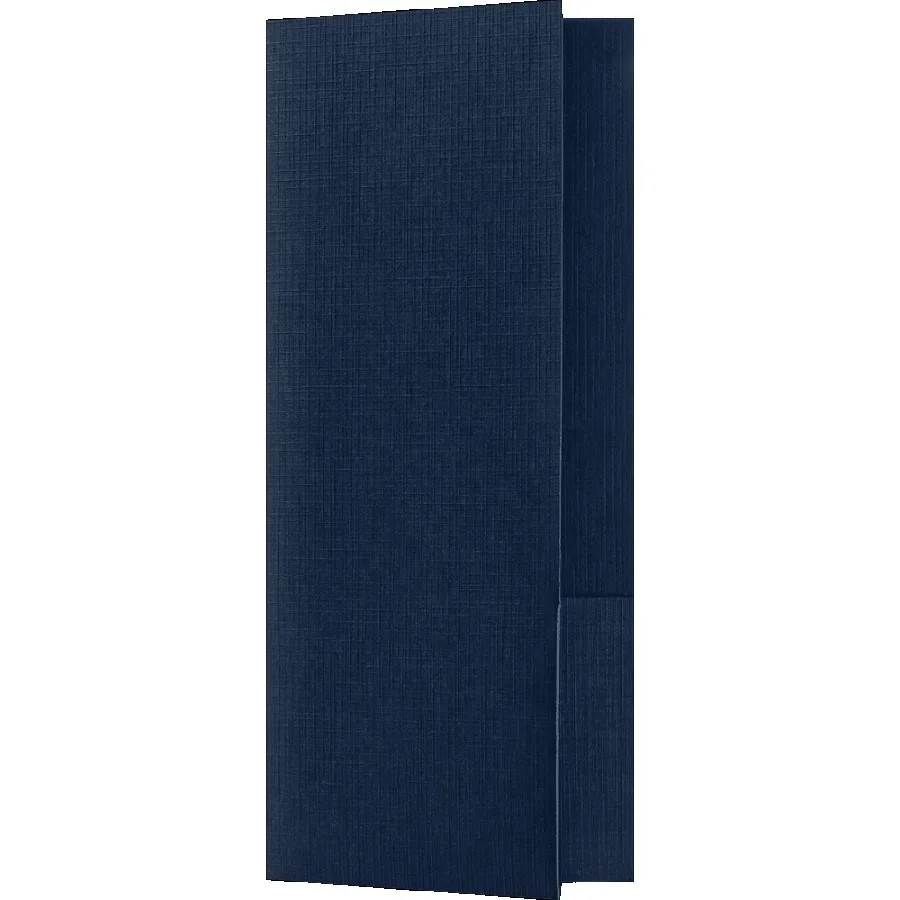 

4 x 9 Mini Two Pocket Folders Dark Blue Linen 25 Pack