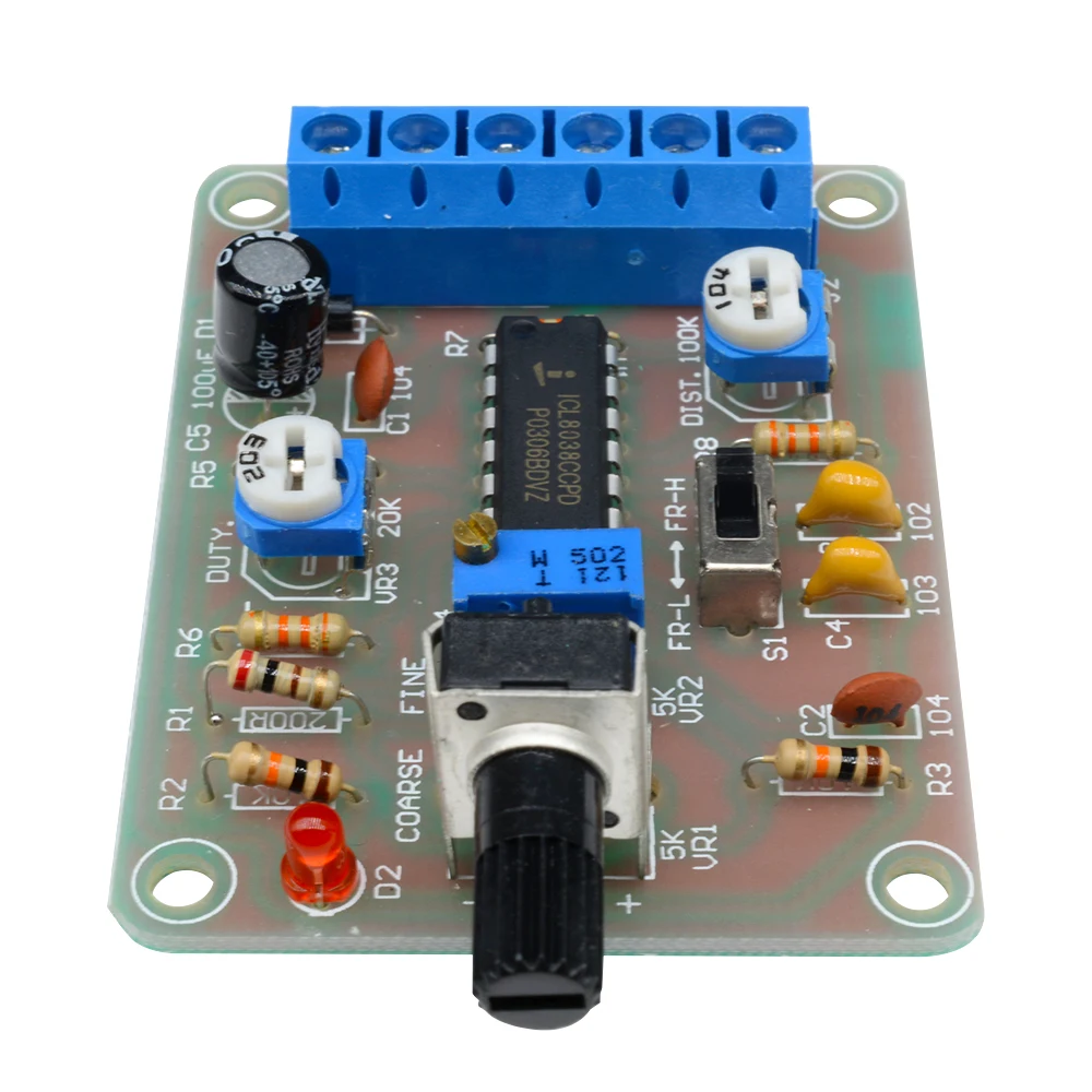 50-5khz icl8038 chip asic monolítico função módulo gerador de sinal entrada 12v dc kit diy triângulo quadrado senoidal