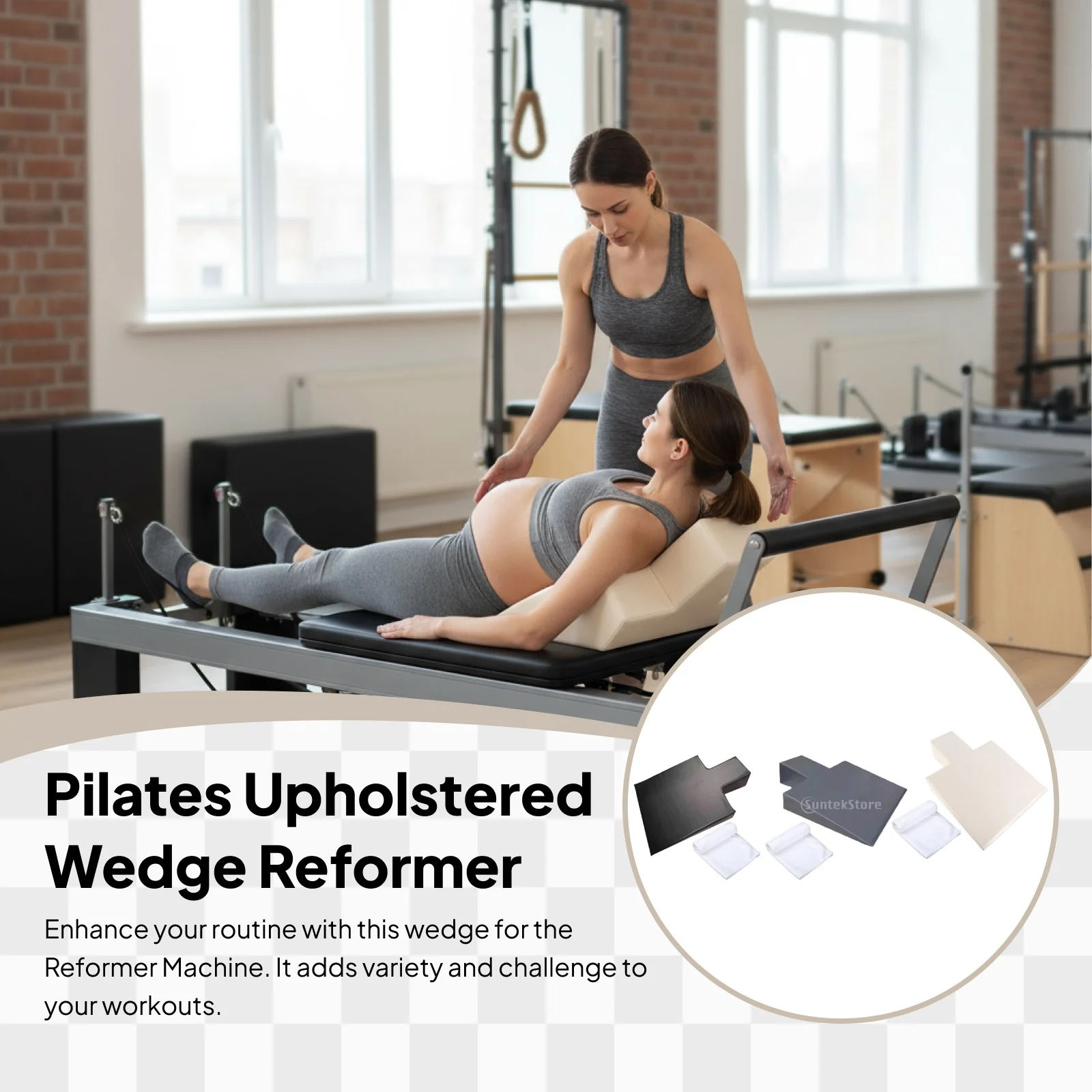 Máquina reformadora de cuña tapizada para Pilates, bloque de cuña para Fitness, entrenamiento de equilibrio de estiramiento de resistencia corporal reformadora