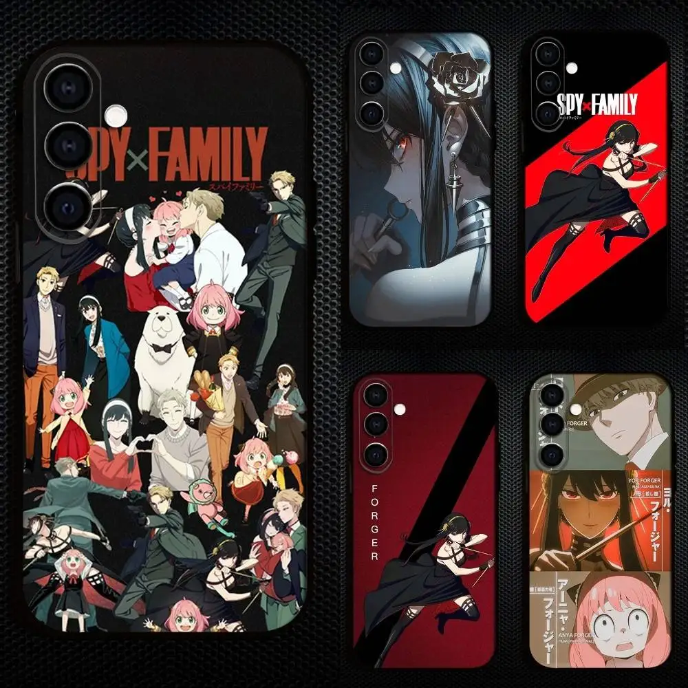 

Cute Anime S-SPY FAMILY Anya Forger Phone Case For Samsung Galaxy A73,A72,A71,A70,A53,A52,A51,Others Soft Black Cover