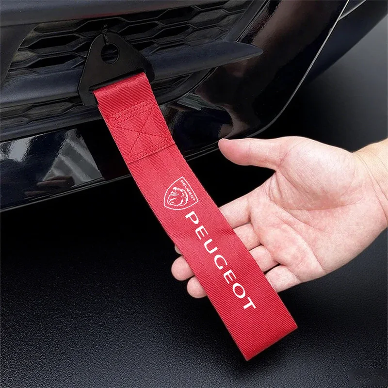 Car Tow Rope Trailer Racing Strap Auto Accessories For Peugeot 206 307 308 3008 207 208 407 408 508 2008 5008 107 5008 205 301