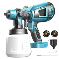 Cordless Paint Sprayer, 18V Paint Spray Gun With 3 Nozzles, 1000ML Detachable Container, Paint Sprayer for Fences,Sheds,wood
