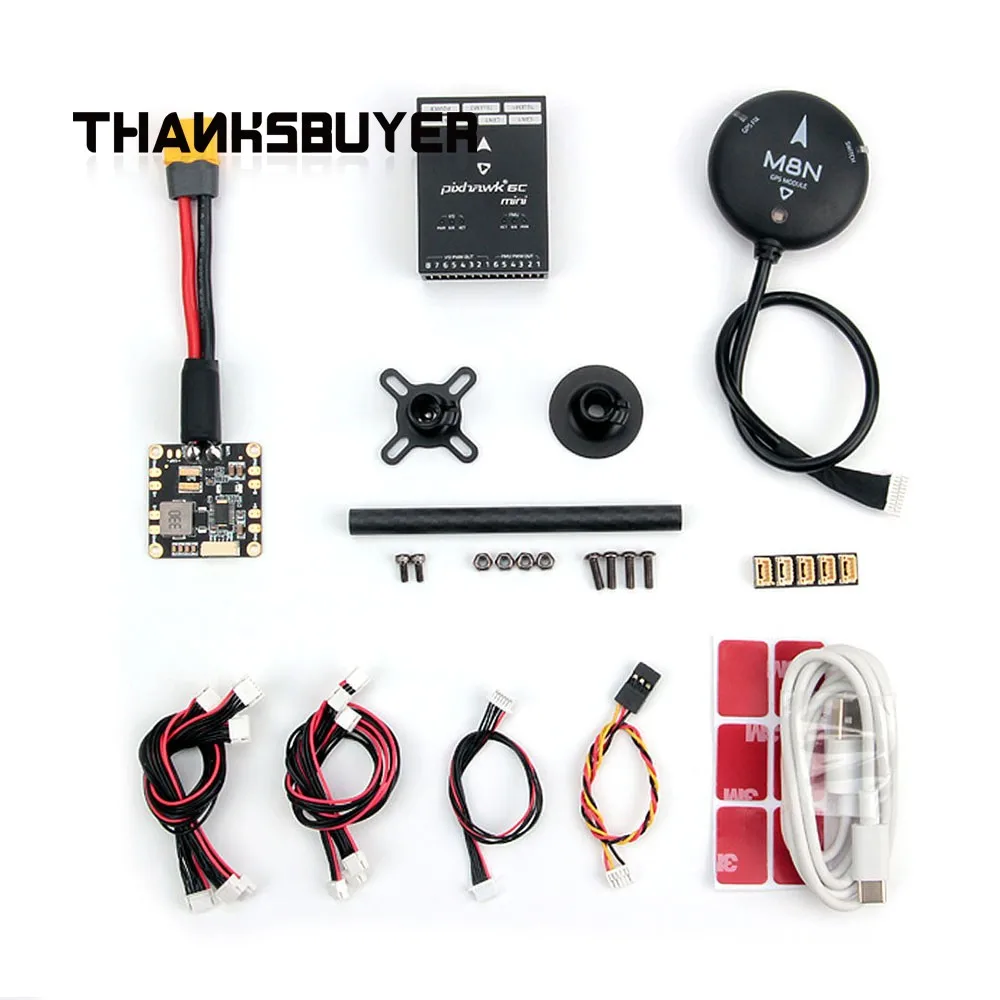 HolyBro-CONTROLADOR DE VUELO Pixhawk 6C Mini H743, con PM02 V3 12S/PM06, módulo de potencia M8N GPS para avión Multirotor RC, piezas de bricolaje