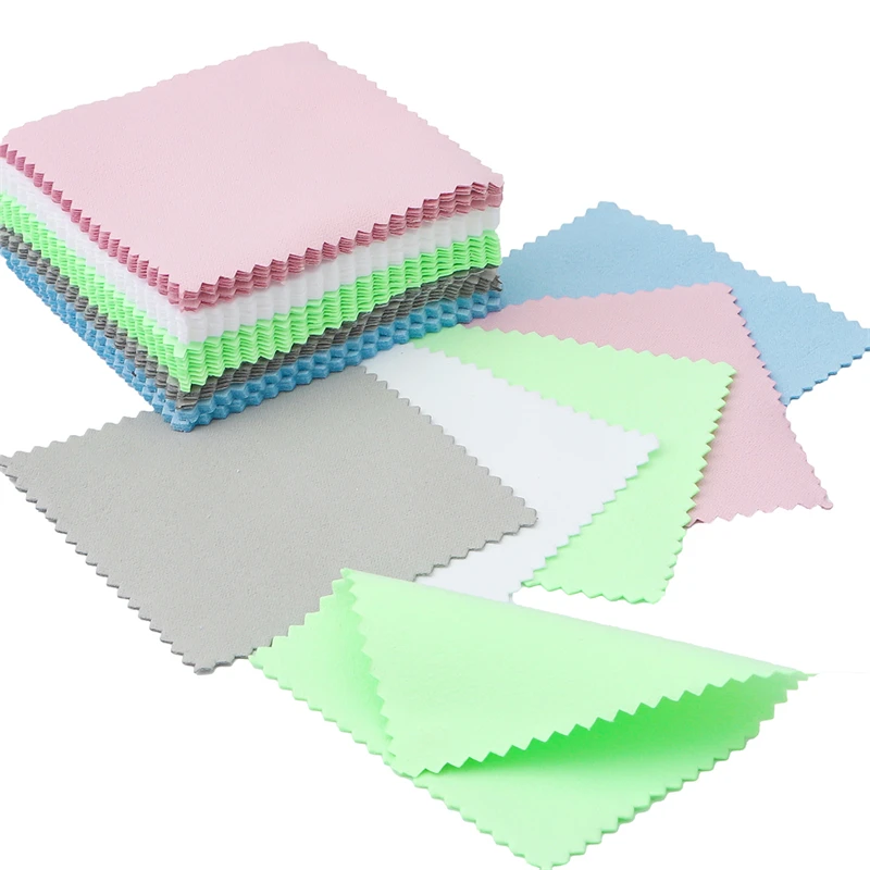 40pcs Silver Polish Polishing Cloth Jewelry Cleaning Anti Tarnish Reusable Small Soft Wiping Cloth Keep Jewelry Shining Tools