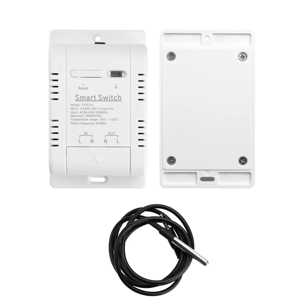 AC85-250V 16A 3000W Intelligent Temperature Control Switch Support 433MHz Remote Control Works With Tuya Wifi -55℃~+125℃