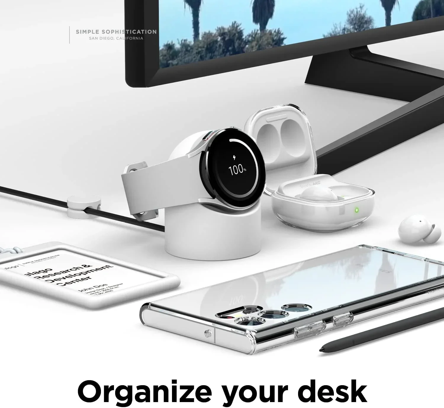 حامل شاحن سيليكون لساعة سامسونج جالاكسي ، حامل شحن ، مقعد تخزين ، ألترا 6 ، كلاسيكية ، 47