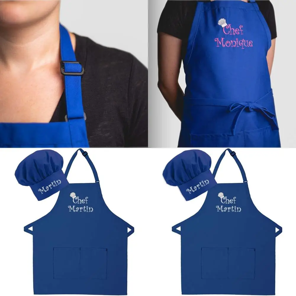 

Набор фартуков и шапочек с вышивкой на заказ для женщин и мужчин - идеально подходит для Дня матери, кухни, барбекю и гриля