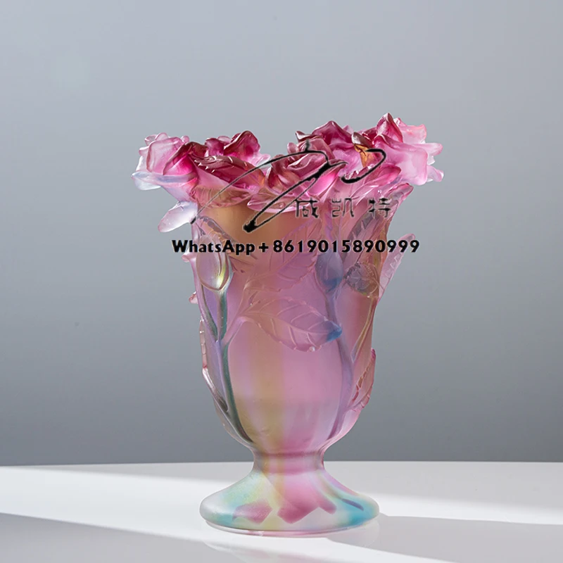 Middle East Crystal Incense Burner Rose Customized Home Decor Vase