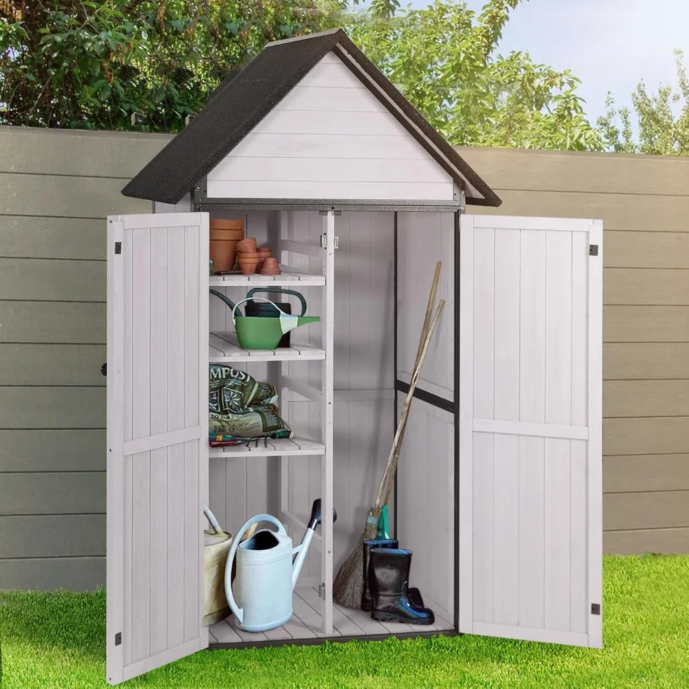 

Sheds Outdoor Storage,Garden Shed with Metal Frame Structure and Adjustable Shelves,Large Capacity Storage Tool Cabinet Box for