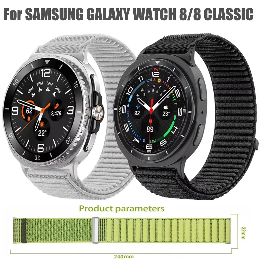 Geflochtenes, bequemes Nylonarmband für Samsung Galaxy Watch 8 Classic 46 mm Armband für Samsung Watch 8 44 mm 40 mm Correa
