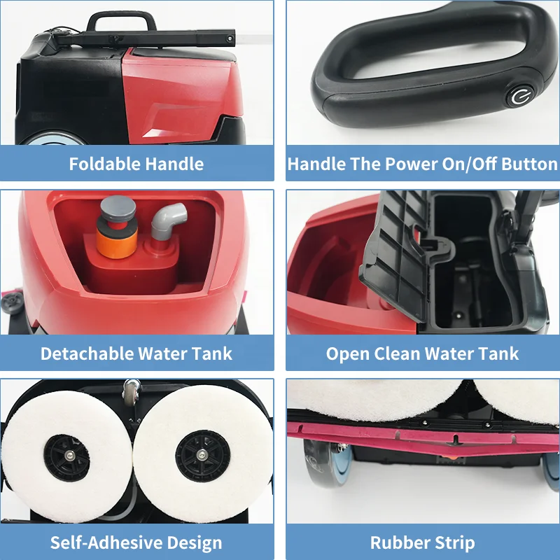 Kommerzieller Mini-Bodenschrubber, automatisch für die Reinigung von Fliesen und Marmor in Einkaufszentren. Kommerzielle Bodenreinigungsgeräte