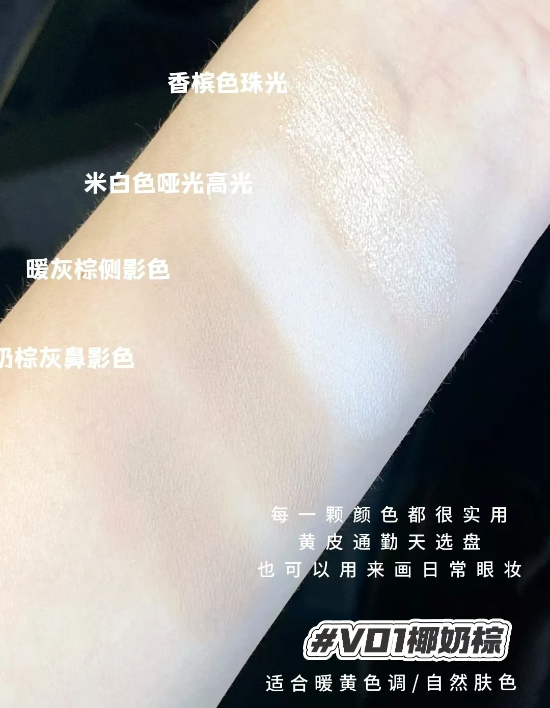 VEECCI Highlighter Kontur-Matt-Puder-Palette, aufhellender Nasen-Schatten, matt-schimmernder Bronzer, Nude, einfach aufzutragen, natürliches Make-up – Detail 7