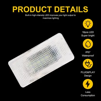 適用於BMW E46 E60 E61 E90 E87 F10 E81 F20 F21 E39 的行李箱燈/行李箱燈/LED 汽車行李箱燈/CANBUS OEM 63316962039 10 最佳銷售 透明 E46 尾燈 - №3