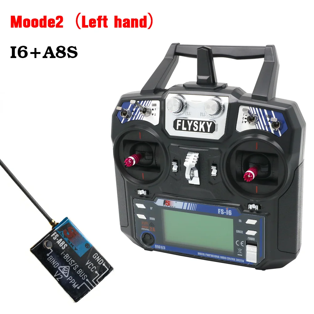FLYSKY FS-i6 I6 Zender 2.4G 6CH Radio Afstandsbediening Met iA6 iA6B X6B A8S R6B iA10B FS2A Ontvanger voor RC Drone Vliegtuig