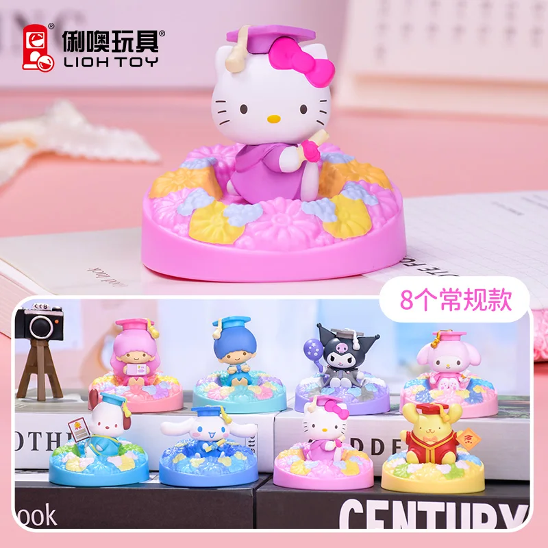 

Sanrio Family Trendy Blind Box Toy Youth Commemorative Flower Series Kitty Cat Hello Kitty Melody Kuromi Model Ornament Toy