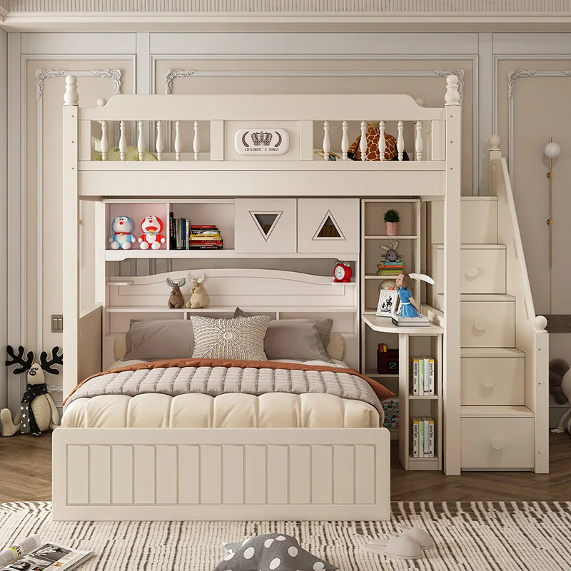 أسرة علوية وسفلية متداخلة، أسرة عالية وسفلية، سرير مرتفع للأطفال، موفر للمساحة، صلب