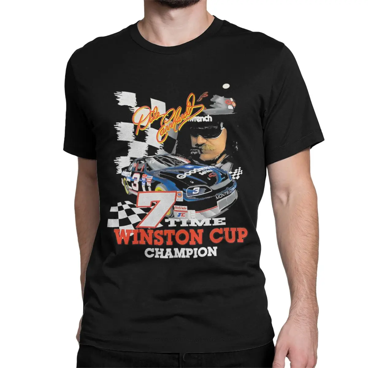 T-Shirt Dale Earnhardt 7 Time Winston Cup Champions Hipster 100% Cotton Tees Racing Driver Motorsports T Shirts Clothing 6XL