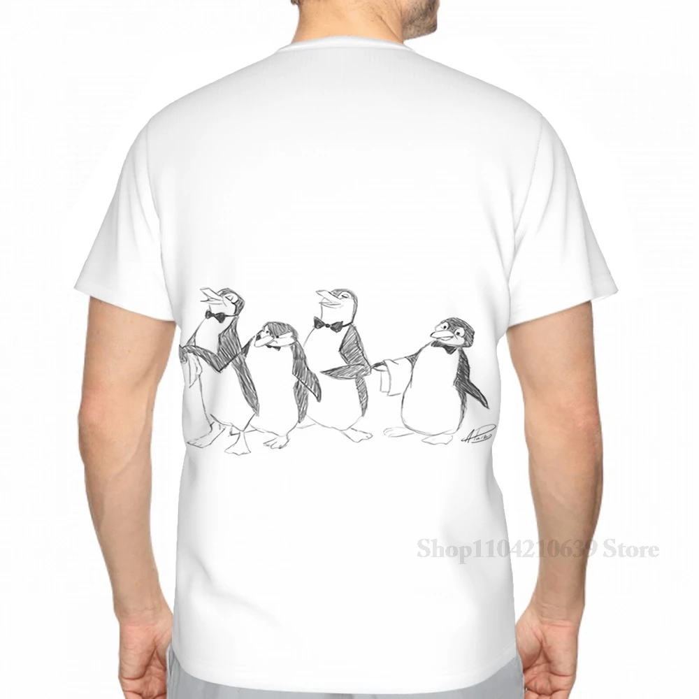 All over print Penguins From Mary Poppins Sketch men T-Shirt women fashion girl t shirt boy tops tees Short Sleeve tshirts