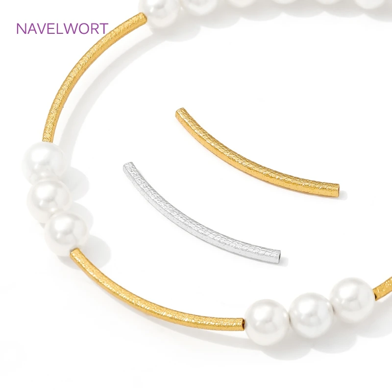 2mm*35mm Messing-Textur-Röhrenperlen, 18K vergoldete Röhren-Abstandshalterperlen, Verbinder für die Schmuckherstellung, DIY Armband- und Halskettenzubehör