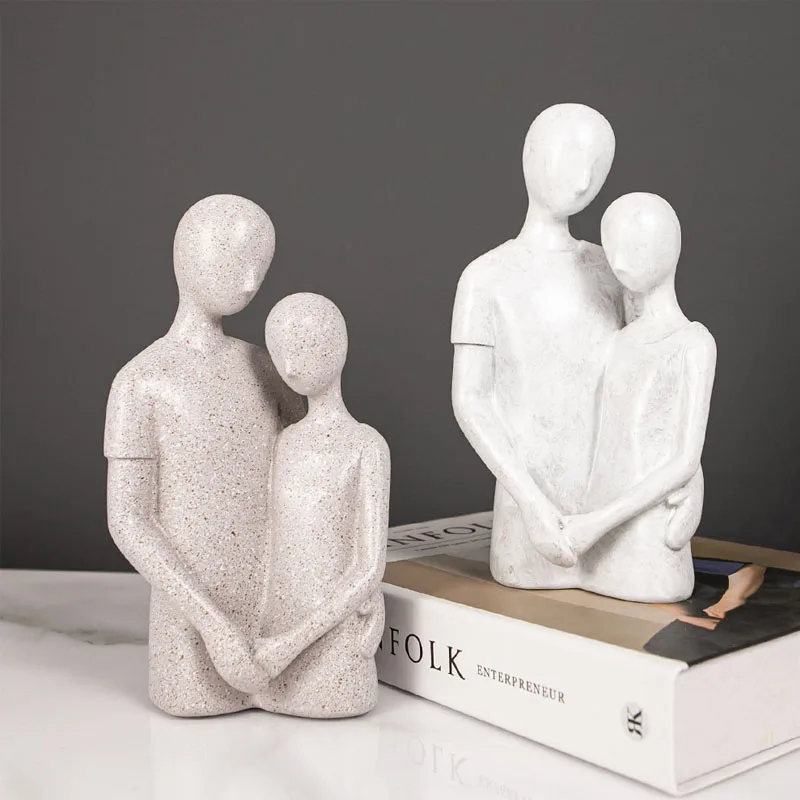 

Nordic Modern Resin Couple Sculpture Ornaments Bedroom Entrance Model Room Study Bookstore Decoration Crafts Wedding Gifts