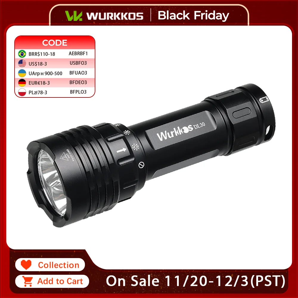 wurkkos-dl30-21700-ダイビング懐中電灯-3600-ルーメン-ipx8-防水-90-cri-充電式ダイビングライト-3-モード付き-スキューバ-フィッシング用