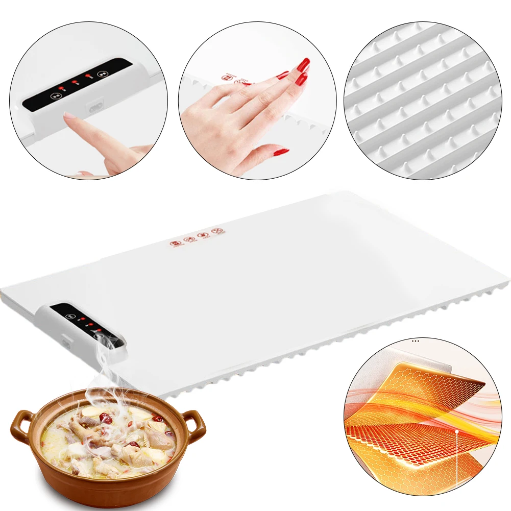 Electric Warming Tray with Adjustable Temperature Electric Heating Tray Silicone Fast Heating for Home Buffets Restaurants