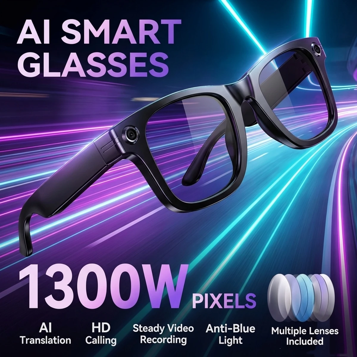 2026 4K AI Smart Photochromic Glasses 13MP Pixel Camera Bluetooth Call Voice  Music Player Translate Sunglasses Men Women
