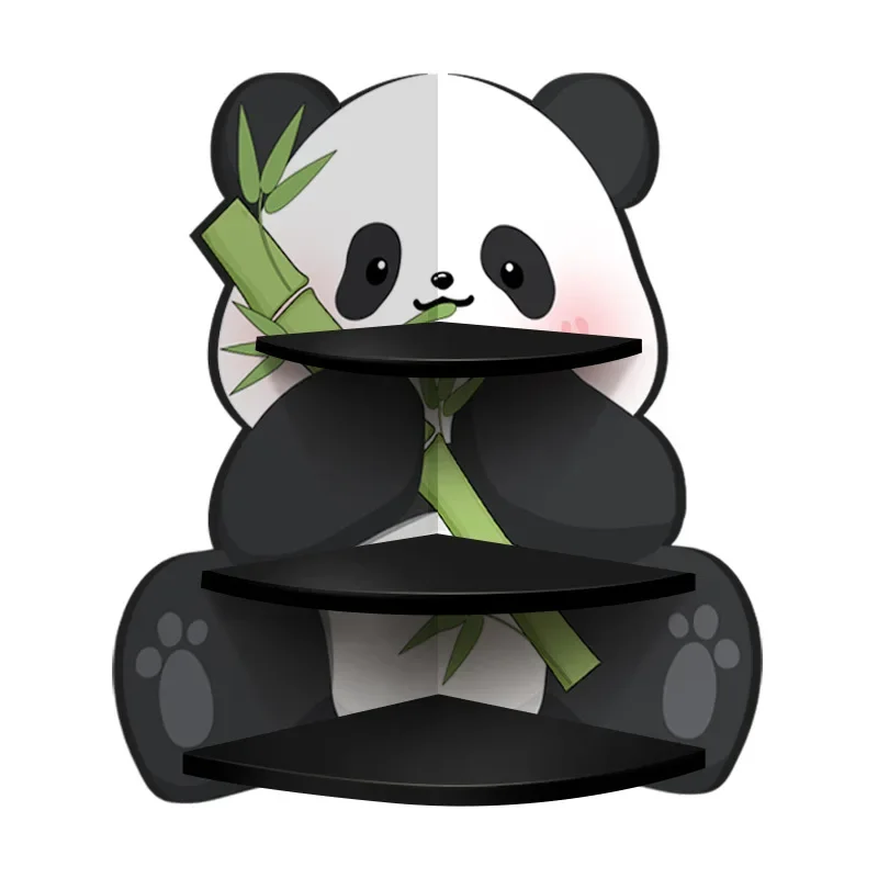 

Solid wood desktop ornament creative panda desk display stand