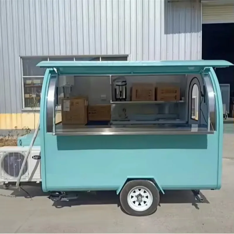 USA Full Kitchen Mobile Food Trailer for Snack Food Doughnut Hot Dog Pizza Ice Cream Truck with 110V for Restaurants Traders