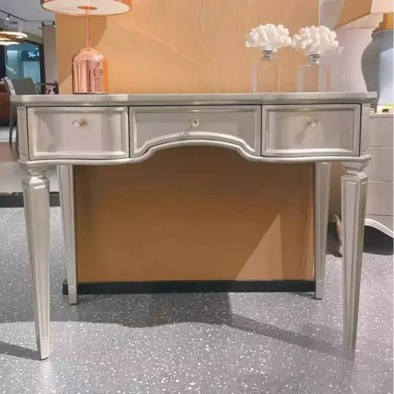 Nordic Storage Vanity Table Dest Drawers Lights Long Small Dressing Table Corner Vintage Makeup Tafel Furnitures For Bedroom
