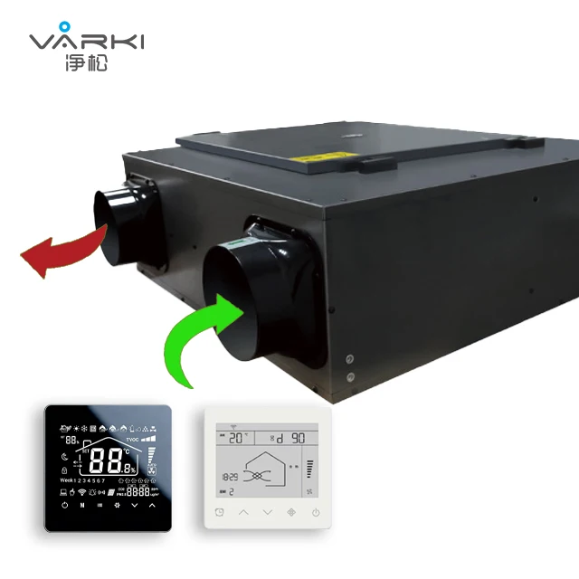 

New Hvac Manufacturing Ceiling Mounted ERV HRV Ventilation and Heating with Controller Heat Recovery Ventilation Unit