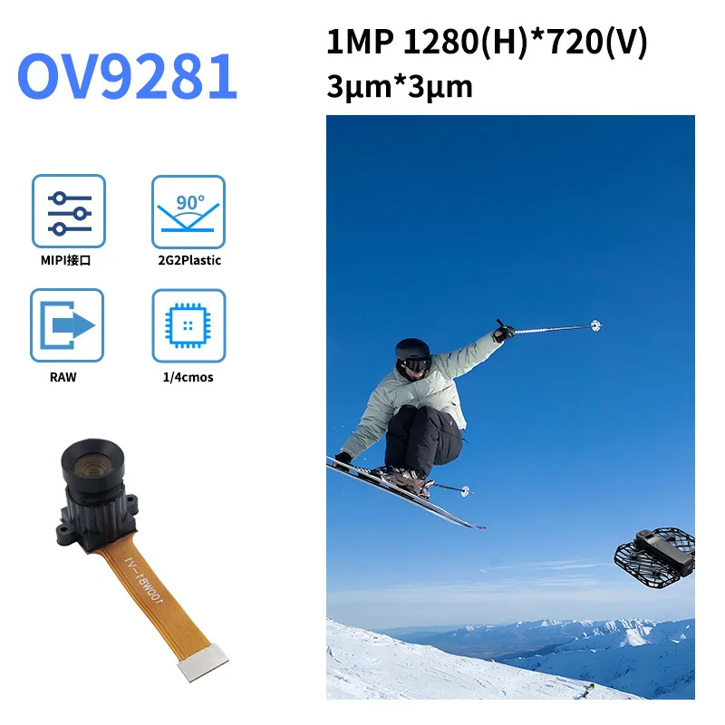 2PCS OV9281 1MP Global Shutter Camera Module 90 Degree 120fps High Frame Rate for Automated Biometric Recognition