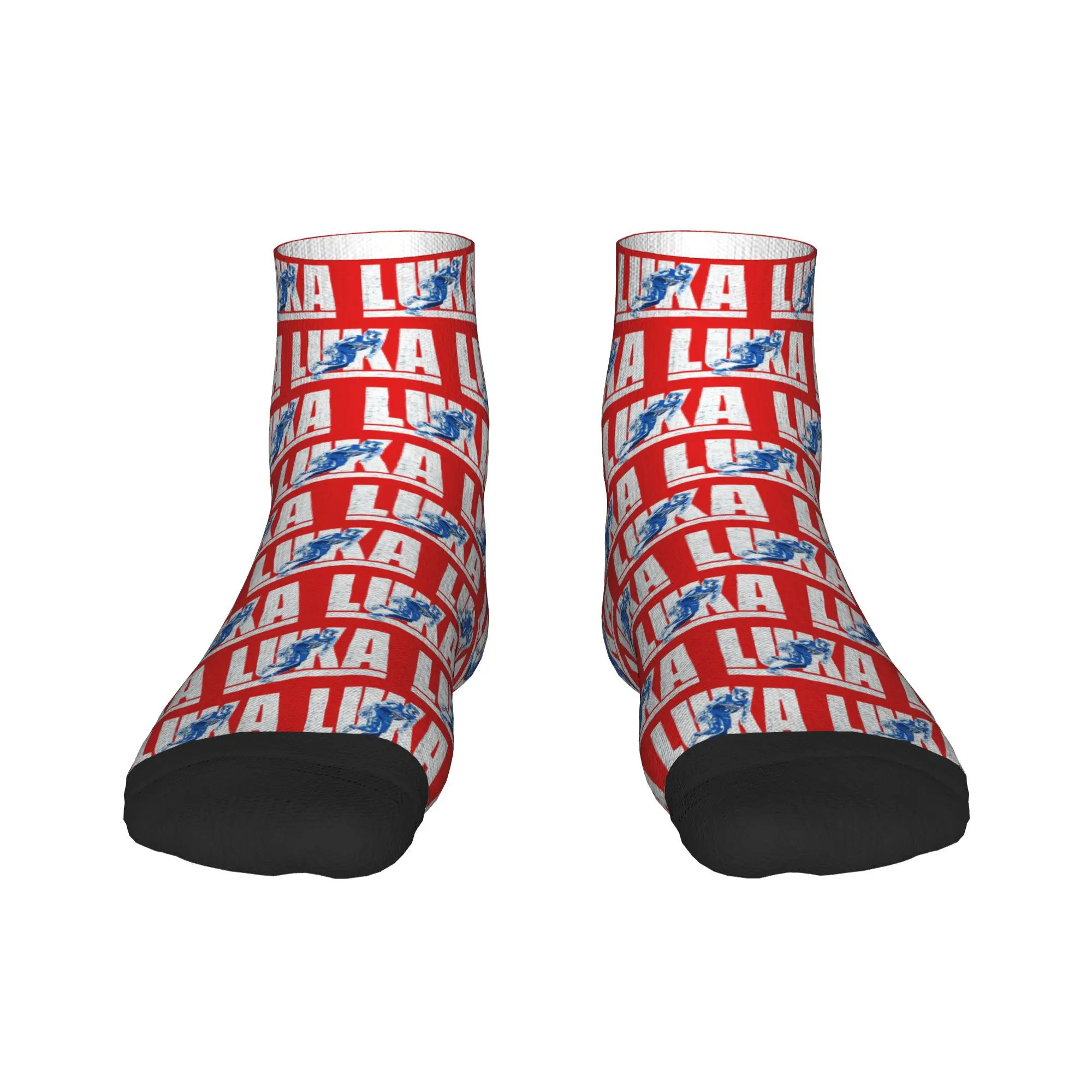 

luka doncic distressed logo design with silhouette Socks Harajuku Stockings All Season Socks Accessories for Man's Woman's