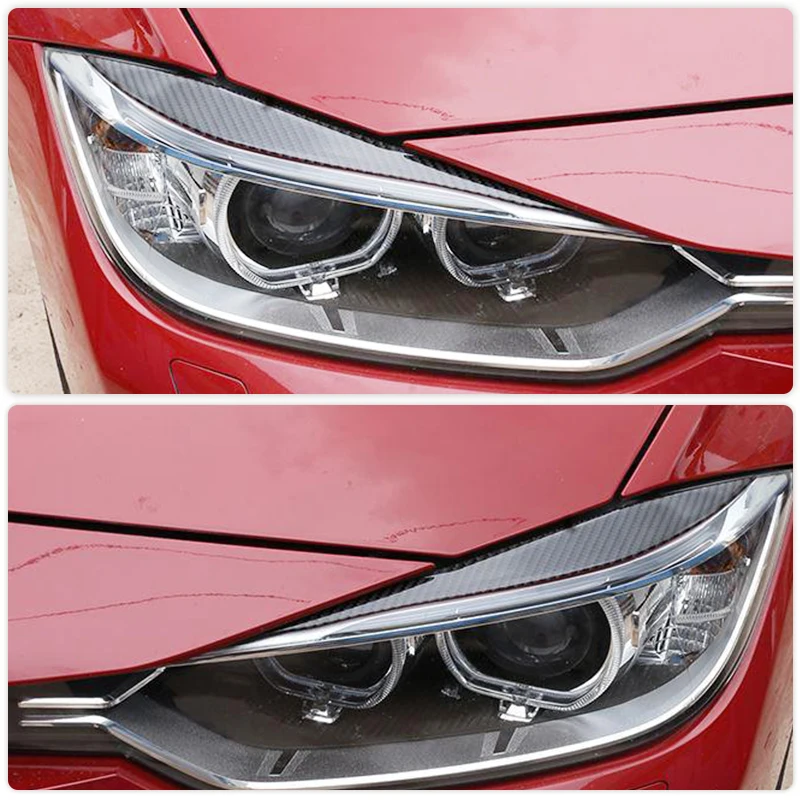 Carbon Fiber Car Front Bumper Eyebrows for BMW 3 Series F30 318i 320i 328i 335i 2012-2016 Racing Headlamp Eyelids Body Kits