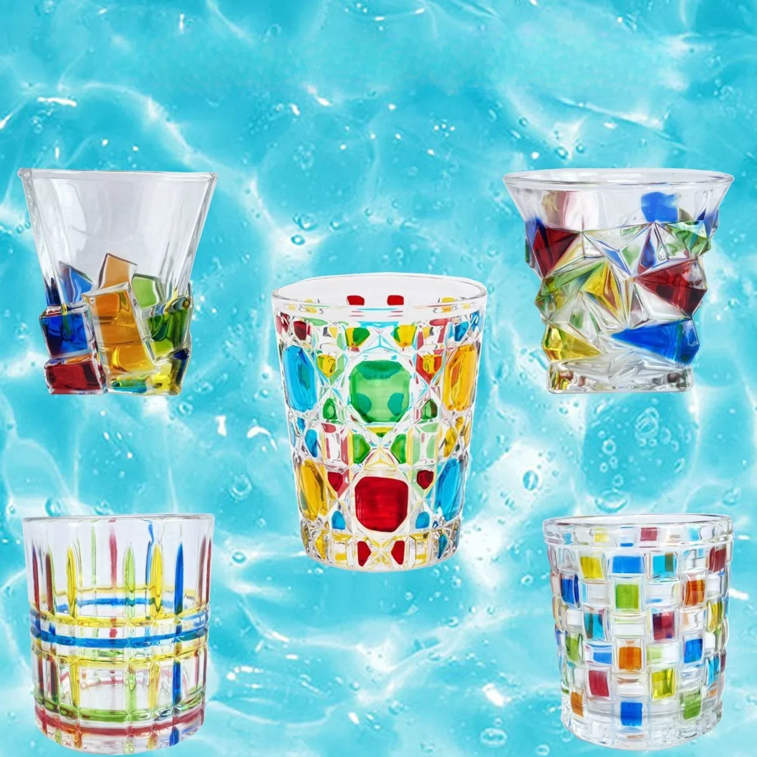 High Beauty D Hand-painted Color Crystal Cup Gift Box Glass Wine Cup Coffee Cup Juice Cup Premium Gift