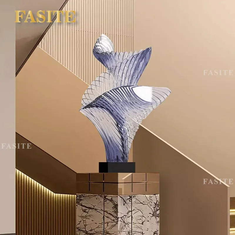 For Large Scale Abstract Sculpture Ornament Simple Modern Art Craft Decoration for Hotel Lobby Living Room Home Decor
