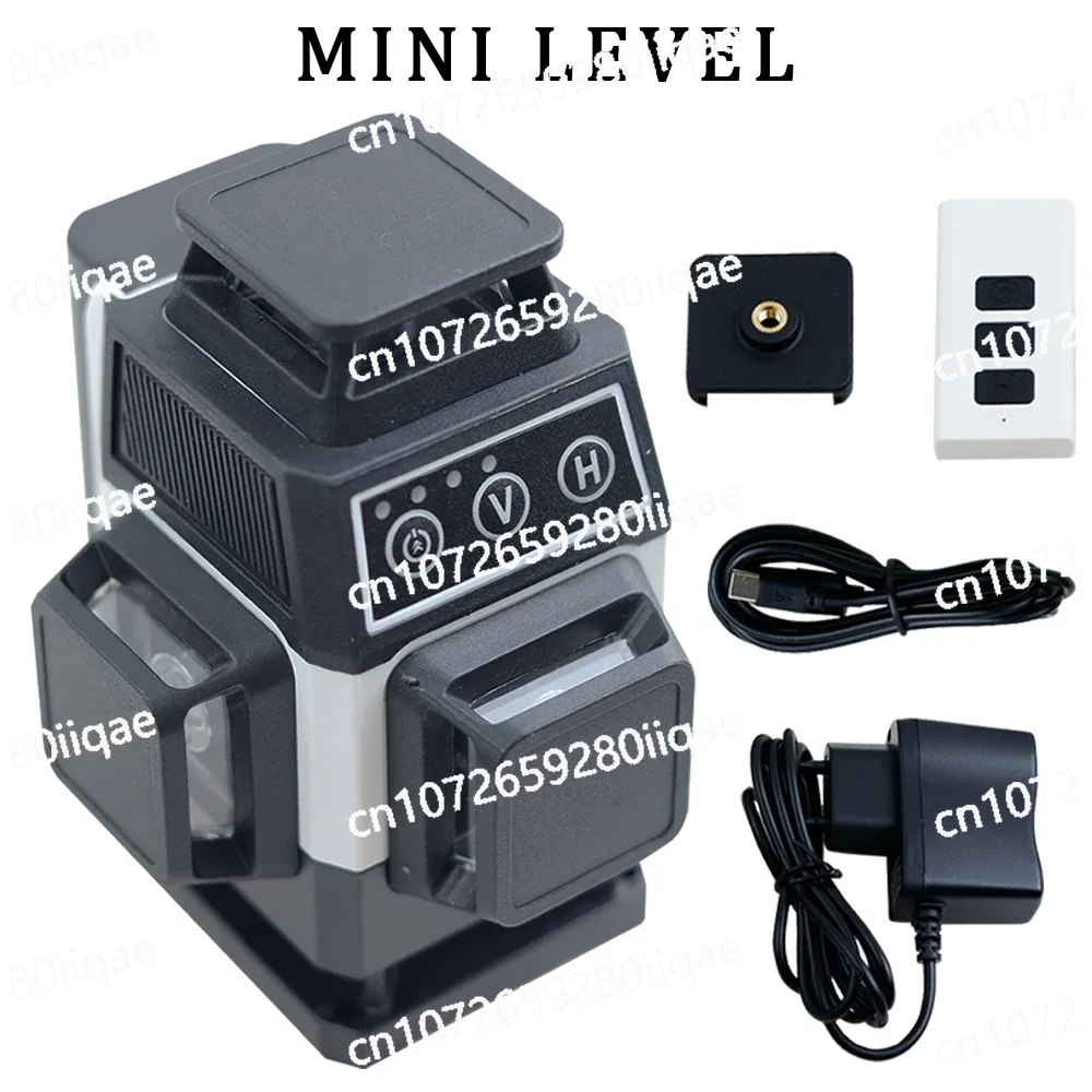 Mini Level 16 Line 4D Level Self leveling 360 ° Horizontal and Vertical Cross Green Bundle Lines