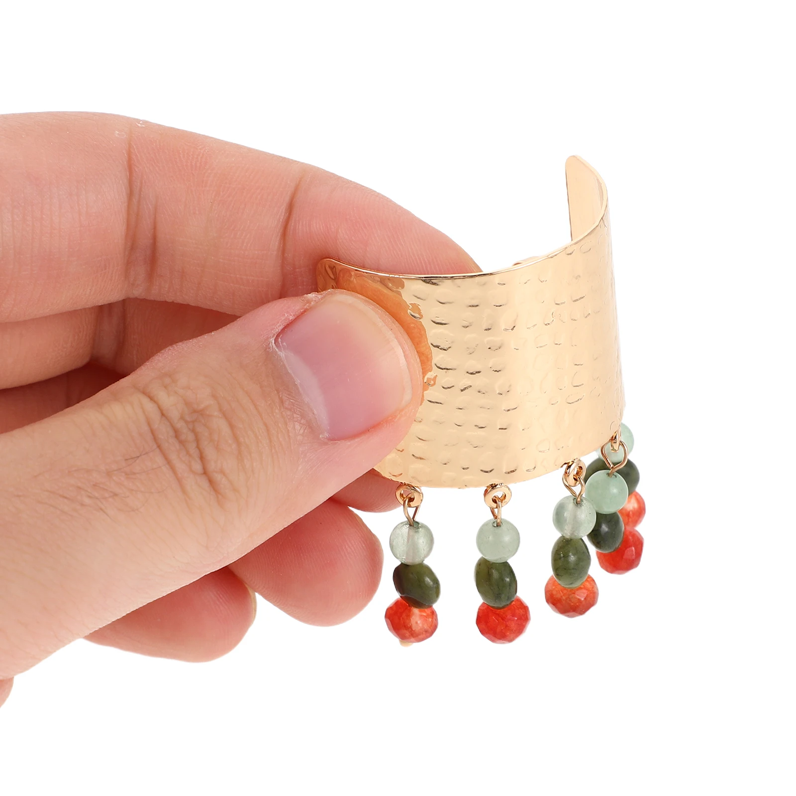 

2pcs New Chinese Style Hair Buckle Glass Beads Alloy Tassel Ponytail Barrette High Metal Buckle Elegant Asian Accessories For